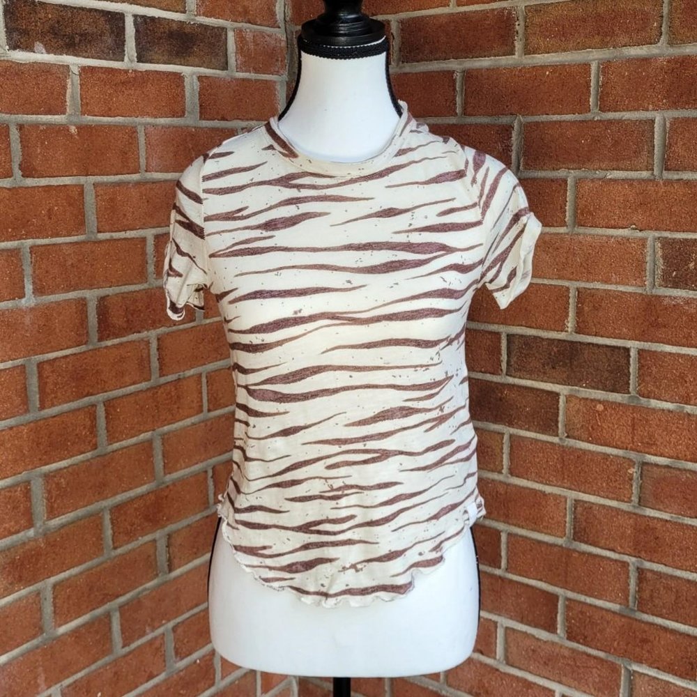 Free People zebra print tee